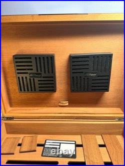 Unused S. T Dupont humidor Cigar Case Black Silver without box