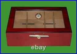 Used Display Cigar Humidor, Cedar Wood Plexiglass & 10 Cutters FREE