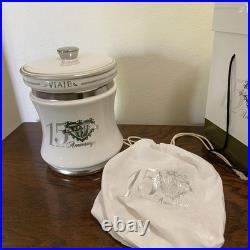 VIAJE Cigar 15TH Anniversary 2007-2022 Silver Humidor Jar Ceramic Empty w Box