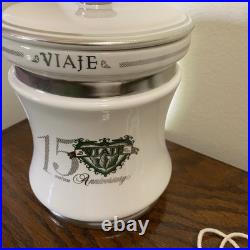 VIAJE Cigar 15TH Anniversary 2007-2022 Silver Humidor Jar Ceramic Empty w Box