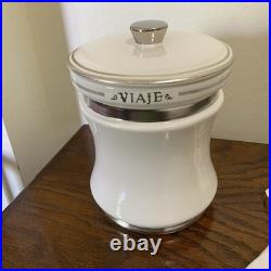 VIAJE Cigar 15TH Anniversary 2007-2022 Silver Humidor Jar Ceramic Empty w Box