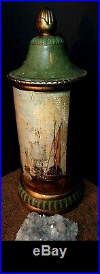VINTAGE Comoy's of London Humidor Canister Jar Nautical ship LARGE made in Italy