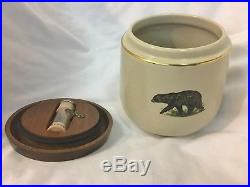 VINTAGE DECO TOBACCO HUMIDOR DECC jar canister stone ceramic pottery pipe cigar