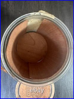VINTAGE H UPMANN Cedar Lined GLASS CIGAR HUMIDOR JAR LEATHER STRAP VINTAGE H UPMANN Cedar Lined GLASS CIGAR HUMIDOR JAR LEATHER STRAP