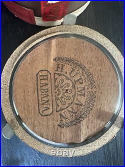 VINTAGE H UPMANN Cedar Lined GLASS CIGAR HUMIDOR JAR LEATHER STRAP VINTAGE H UPMANN Cedar Lined GLASS CIGAR HUMIDOR JAR LEATHER STRAP