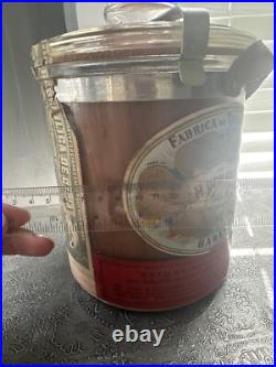 VINTAGE H UPMANN Cedar Lined GLASS CIGAR HUMIDOR JAR LEATHER STRAP VINTAGE H UPMANN Cedar Lined GLASS CIGAR HUMIDOR JAR LEATHER STRAP