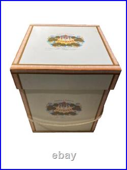 VINTAGE H UPMANN Cedar Lined GLASS CIGAR HUMIDOR JAR LEATHER STRAP With Box