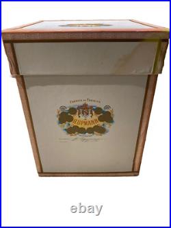 VINTAGE H UPMANN Cedar Lined GLASS CIGAR HUMIDOR JAR LEATHER STRAP With Box