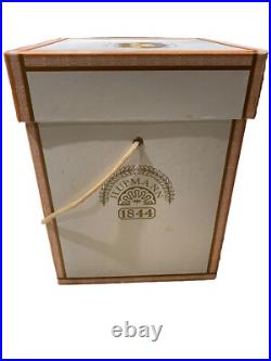 VINTAGE H UPMANN Cedar Lined GLASS CIGAR HUMIDOR JAR LEATHER STRAP With Box