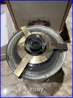 VINTAGE H UPMANN Cedar Lined GLASS CIGAR HUMIDOR JAR LEATHER STRAP With Box