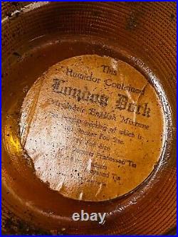 VINTAGE London Dock GLASS TOBACCO HUMIDOR with Bakelite Lid & 1926 Tax Stamp