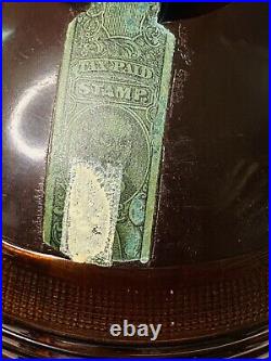 VINTAGE London Dock GLASS TOBACCO HUMIDOR with Bakelite Lid & 1926 Tax Stamp