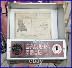 VINTAGE ORIGINAL 1930's GARCIA GRANDE CIGAR STORE DISPLAY UNIT AND LIGHTER