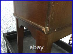 VINTAGE SMOKING TABLE STAND CABINET COPPER LINED HUMIDOR With 2 Doors