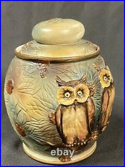 VINTAGE or ANTIQUE NIPPON TOBACCO HUMIDOR WITH 2 OWLS