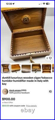 VTG Handmade Cigar Humidor. Excellent Condition. Made In Italy