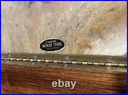 VTG INCOLAY Stone & Wood Jewelry Trinket Cigar Humidor BOX DOGS PLAYING POKER