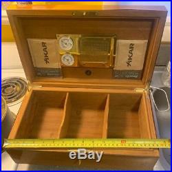 VTG Large Cigar DUNHILL HUMIDOR Box Made In France Lock And Key hygrometer Brass