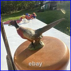 VTG Pheasant Tobacco Humidor Pipe Rest Hunting Lodge Cabin Smoker Stand RARE
