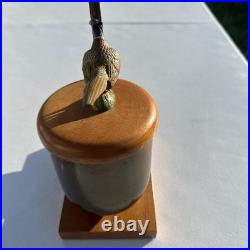 VTG Pheasant Tobacco Humidor Pipe Rest Hunting Lodge Cabin Smoker Stand RARE