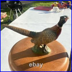 VTG Pheasant Tobacco Humidor Pipe Rest Hunting Lodge Cabin Smoker Stand RARE