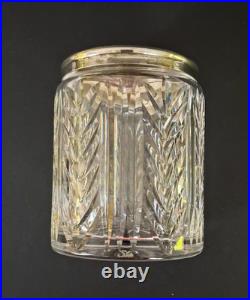 VTG Waterford Crystal Cigar Humidor with Silverplate Lid, 5 Tall x 4 READ