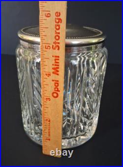 VTG Waterford Crystal Cigar Humidor with Silverplate Lid, 5 Tall x 4 READ