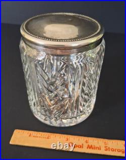 VTG Waterford Crystal Cigar Humidor with Silverplate Lid, 5 Tall x 4 READ