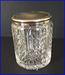 VTG Waterford Crystal Cigar Humidor with Silverplate Lid, 5 Tall x 4 READ