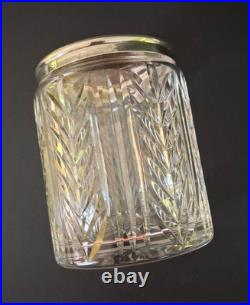 VTG Waterford Crystal Cigar Humidor with Silverplate Lid, 5 Tall x 4 READ