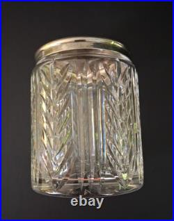 VTG Waterford Crystal Cigar Humidor with Silverplate Lid, 5 Tall x 4 READ