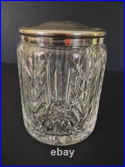 VTG Waterford Crystal Cigar Humidor with Silverplate Lid, 5 Tall x 4 READ