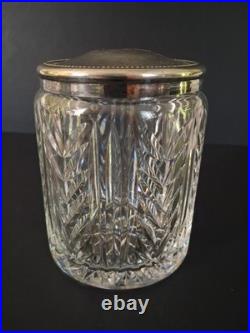 VTG Waterford Crystal Cigar Humidor with Silverplate Lid, 5 Tall x 4 READ