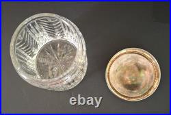 VTG Waterford Crystal Cigar Humidor with Silverplate Lid, 5 Tall x 4 READ