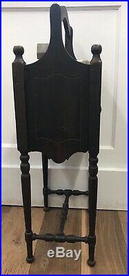 VTG Wood Tobacco Pipe Cigar Smoking Stand Humidor Cabinet Table With Ash Trays EUC