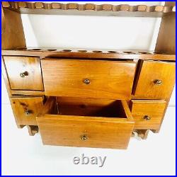 VTG Yield House Wood Tobacco Cabinet Wall Display Humidor/Drawers Holds 29 Pipes