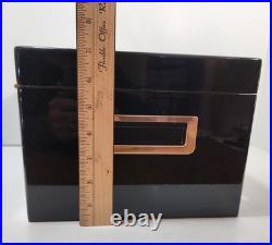 Versailles Beveled Glass Top Cigar Humidor Black Lacquered Finish