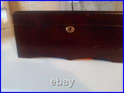 Very Nice Wooden Cigar Humidor With Hydrometer And Fancy Key And Lock And