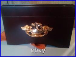 Very Nice Wooden Cigar Humidor With Hydrometer And Fancy Key And Lock And