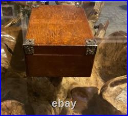 Very Rare Antique Victorian Oak Wood Cigar Humidor Box Patented In 1890