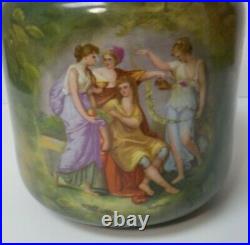 Victoria Austria Porcelain Tobacco Jar / Humidor, signed Haufmann, c. 1900