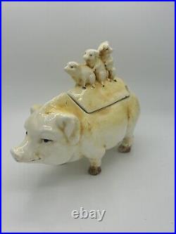 Victorian Majolica Animal/Pig Humidor