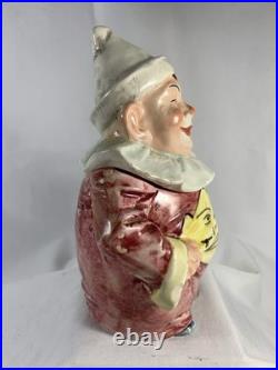 Victorian Majolica Happy Smiling Belly Clown Figural Humidor Tobacco Jar Antique