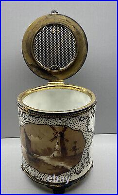 Victorian Pairpoint Mount Washington Delft Humidor Glass Silverplate Boat HP
