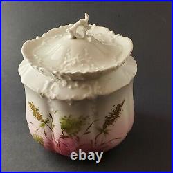 Victorian RS Prussia Cigar Humidor Hand Painted Porcelain with Lid, Incised Mark