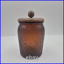 Vintage 10 Pipe Humidor Stand Comes With 8 Tobacco Pipes & Glass Humidor