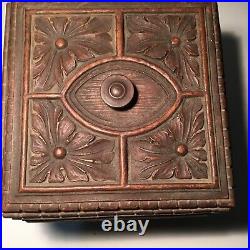 Vintage 1893 Columbian Exposition Carved Wooden Humidor