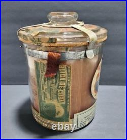 Vintage 1912 Benson & Hedges Glass Humidor Antique Cuban Cigar Jar Habana