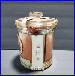 Vintage 1912 Benson & Hedges Glass Humidor Antique Cuban Cigar Jar Habana