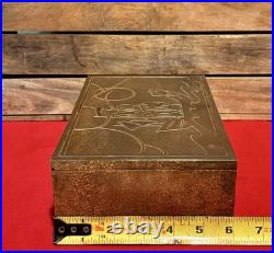 Vintage 1920s SilverCrest Decorated Bronze Humidor Cigar Box #2275 Nautical Vintage 1920s SilverCrest Decorated Bronze Humidor Cigar Box #2275 Nautical